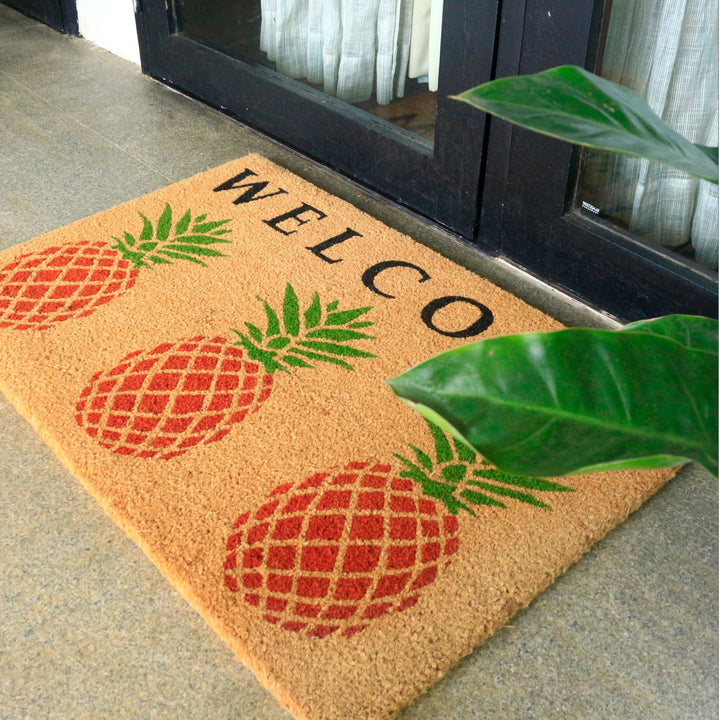 PVC Backed Pineapple Design Long Welcome Door Mat - Fab Habitat , Doormats, [product_size],