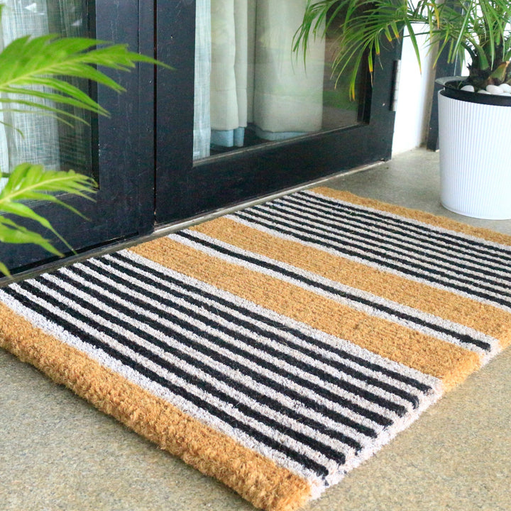 Nui Striped Coastal Coir Extra Long Front Door Mat - Fab Habitat , Doormats, [product_size],