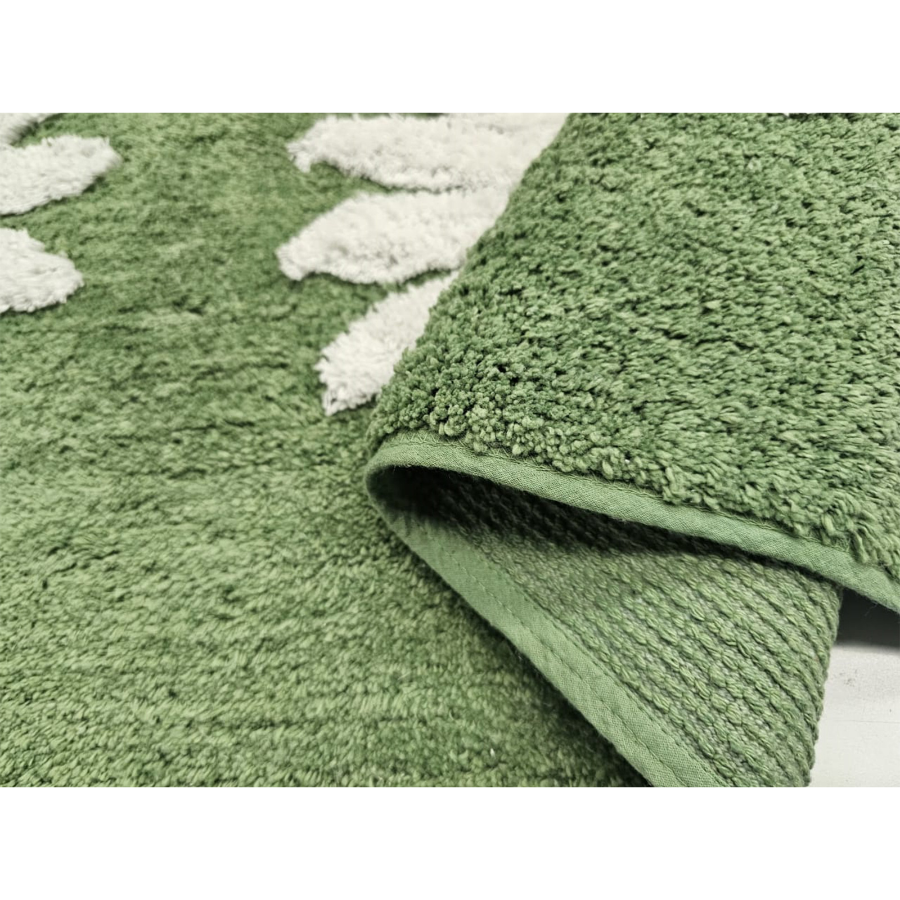 50x80cm Woodcliff Sage 100% Bathroom Mats