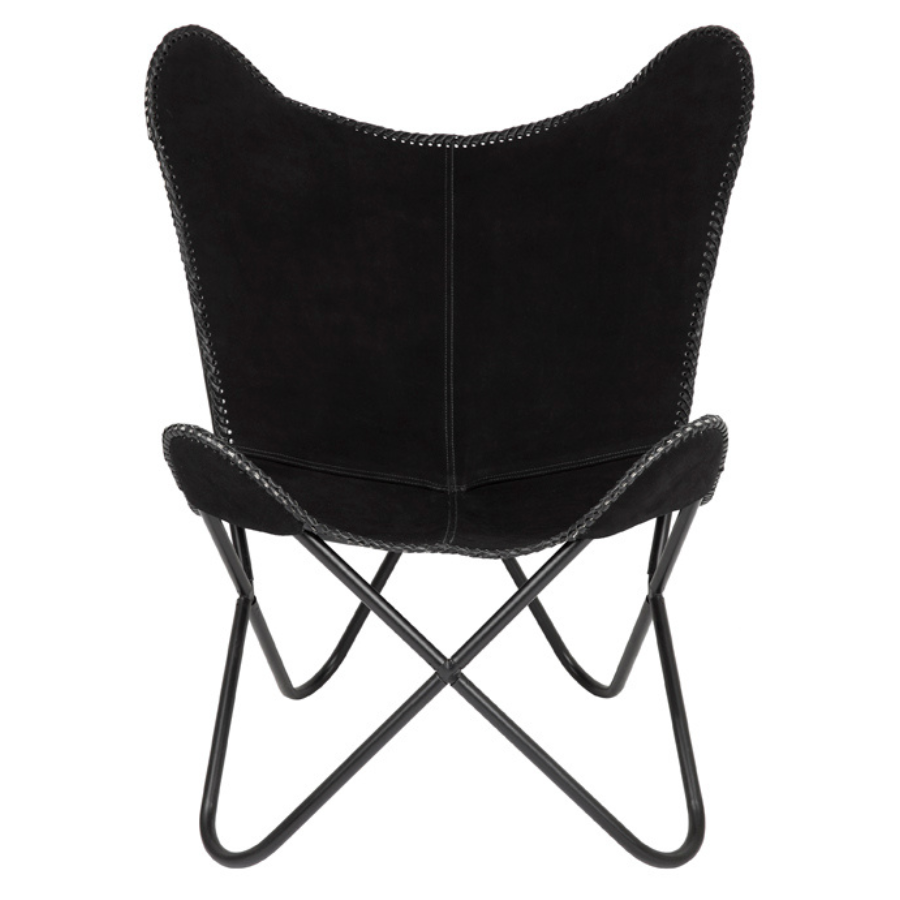 black butterfly metal patio chair