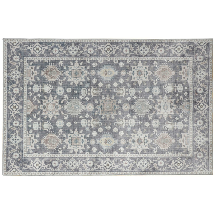 60 Cm X 180 Cm Anna Grey Machine Washable Non Slip Kitchen Mat - Fab Habitat , Machine Washable Kitchen Mats, [product_size],