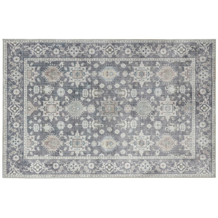 60 Cm X 180 Cm Anna Grey Machine Washable Non Slip Kitchen Mat - Fab Habitat , Machine Washable Kitchen Mats, [product_size],