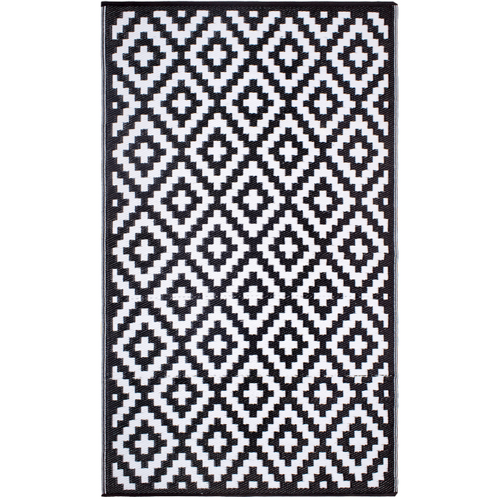Aztec Black & White Diamond Pattern Foldable Waterproof Large Camping Mat - 270x360 CM - Fab Habitat , Camping Mats,