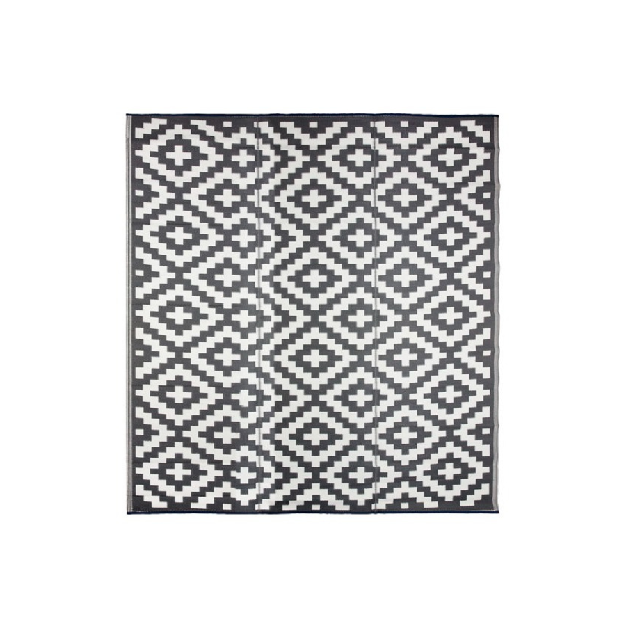 Aztec Grey & White Rectangular Diamond Pattern Foldable Waterproof XL Camping Mat - 270x450 CM - Fab Habitat , Camping Mats,
