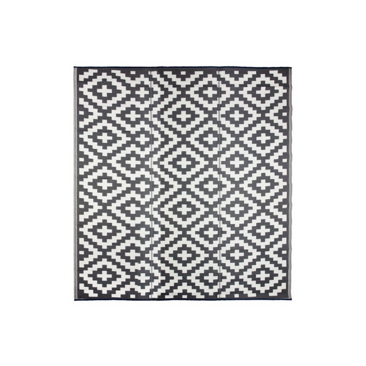 Aztec Grey & White Rectangular Diamond Pattern Foldable Waterproof XL Camping Mat - 270x450 CM - Fab Habitat , Camping Mats,