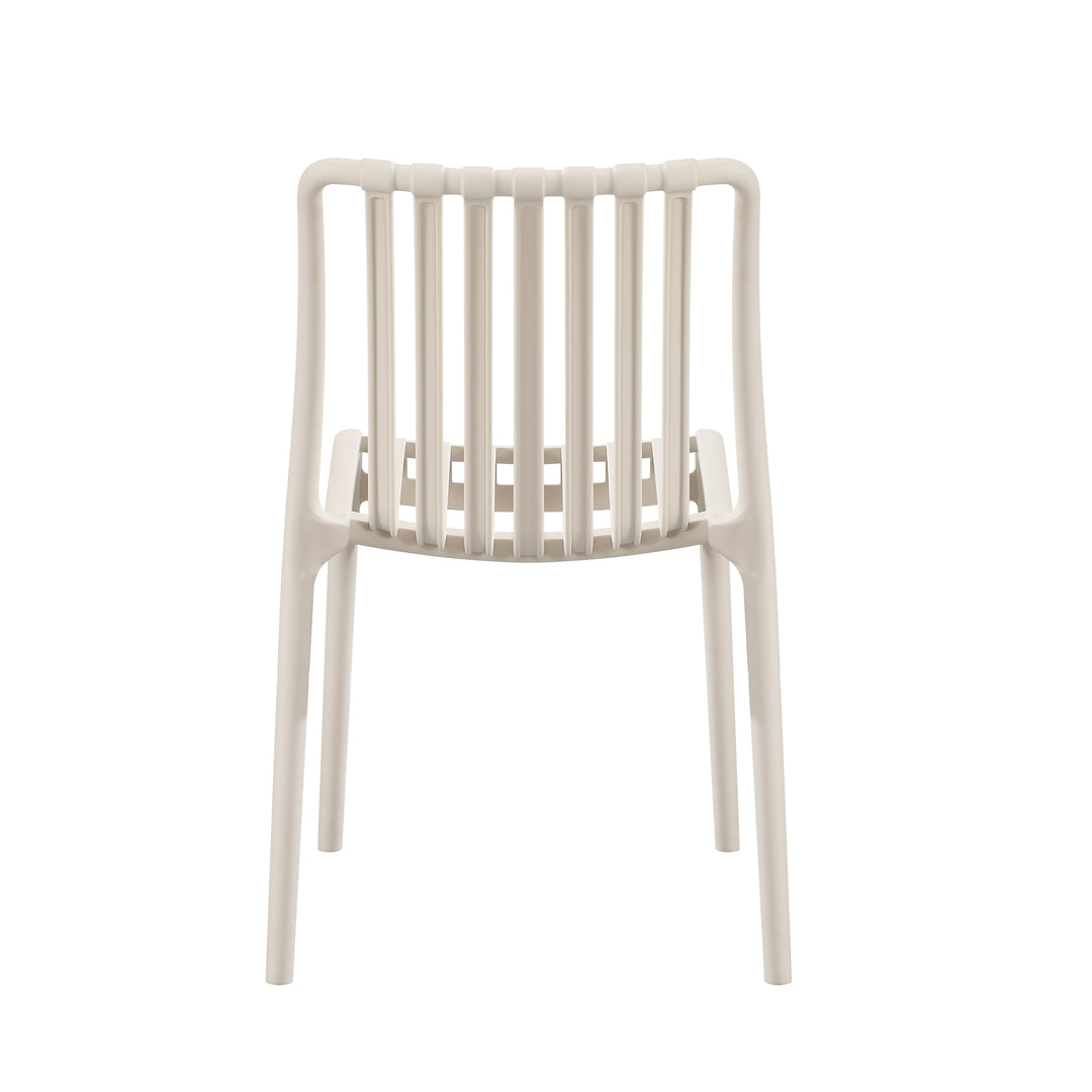 Side view of Bertioga chair in pearl cream – cushioned seat with sleek profile – buy online in Australia