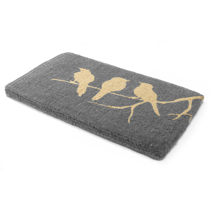 Birds On Branch Grey and Natural Coir Doormat - Fab Habitat , Doormats, [product_size],