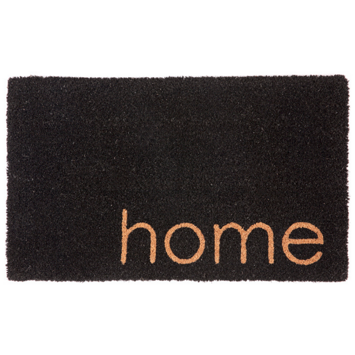 Black Home PVC Backed Coir Doormat - Fab Habitat , Doormats, [product_size],