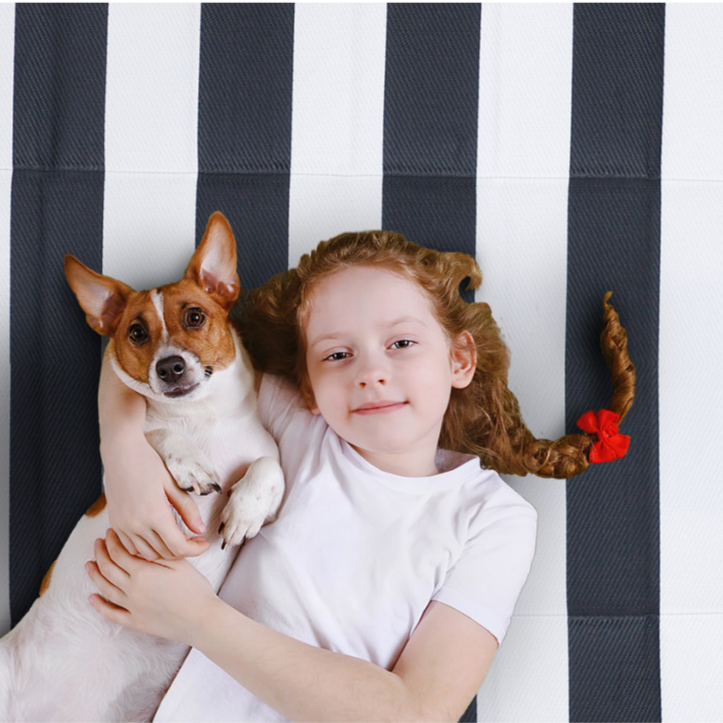 Brittany Black & White Stripes Foldable Waterproof Large Camping Mat - 270x360 CM - Fab Habitat , Camping Mats,