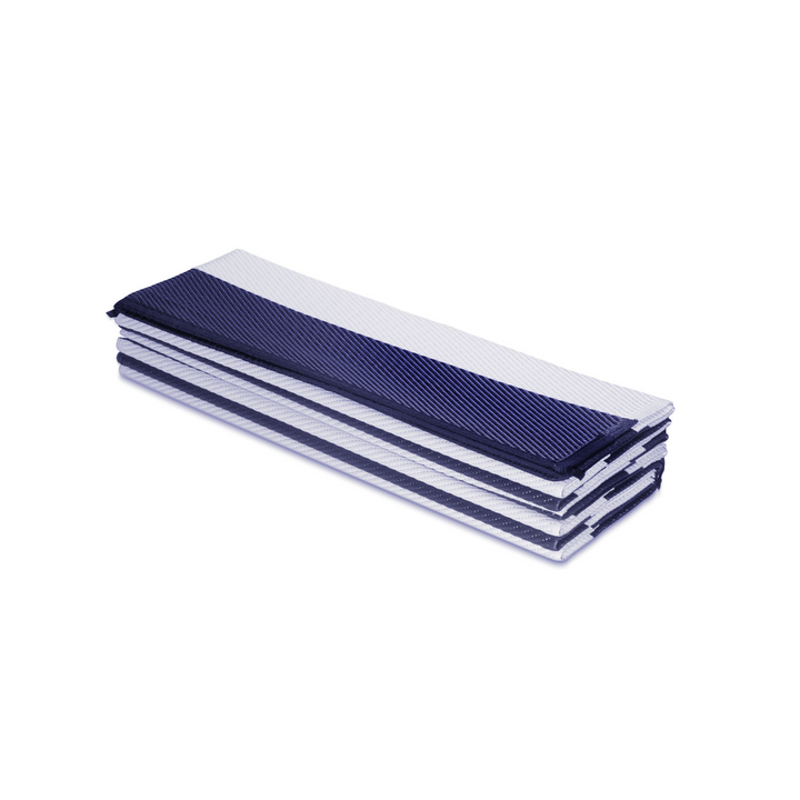 Brittany Blue & White Stripes Foldable Waterproof Large Camping Mat - 270x360 CM - Fab Habitat , Camping Mats,