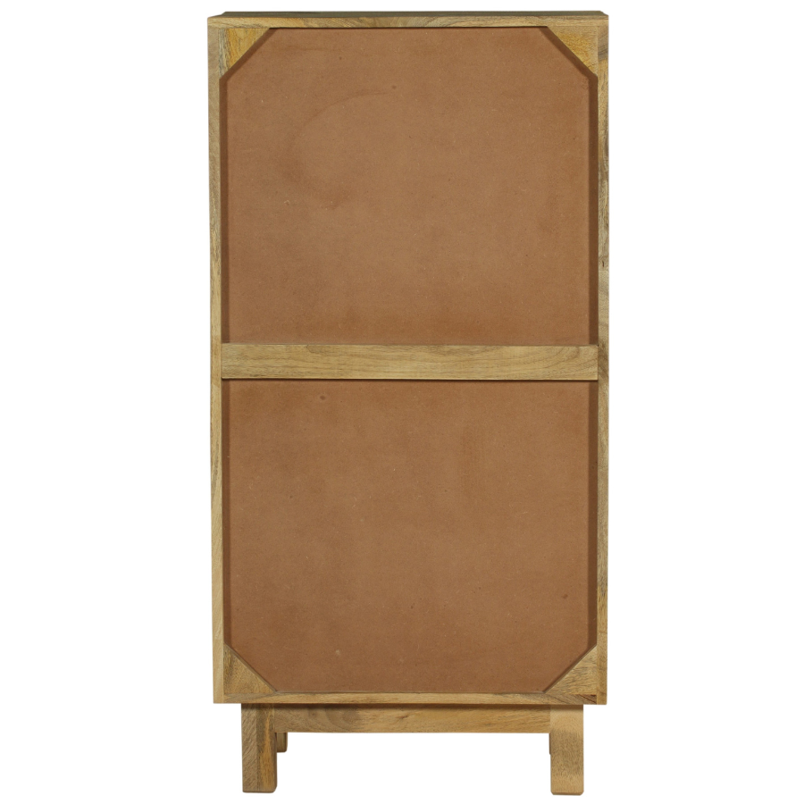 Byron Solid Wood Rattan 5 Drawer Chest Tallboy - Fab Habitat , Chest Of Drawers, [product_size],