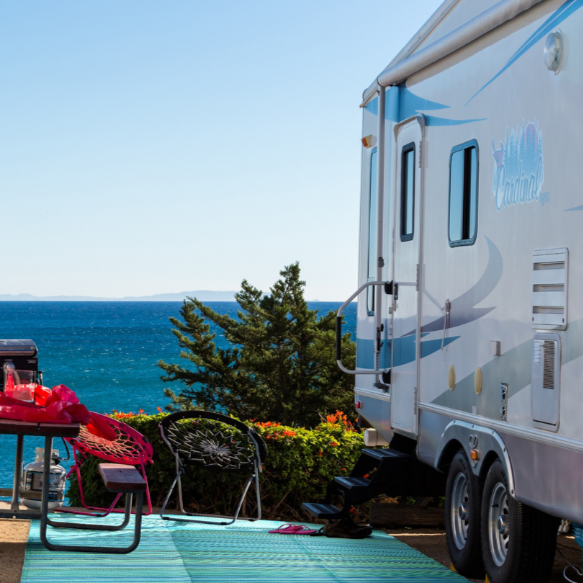 Cancun Aqua Blue Toned Melange Recycled Plastic Large Rug - Fab Habitat , Recycled Plastic Rugs & Mats,