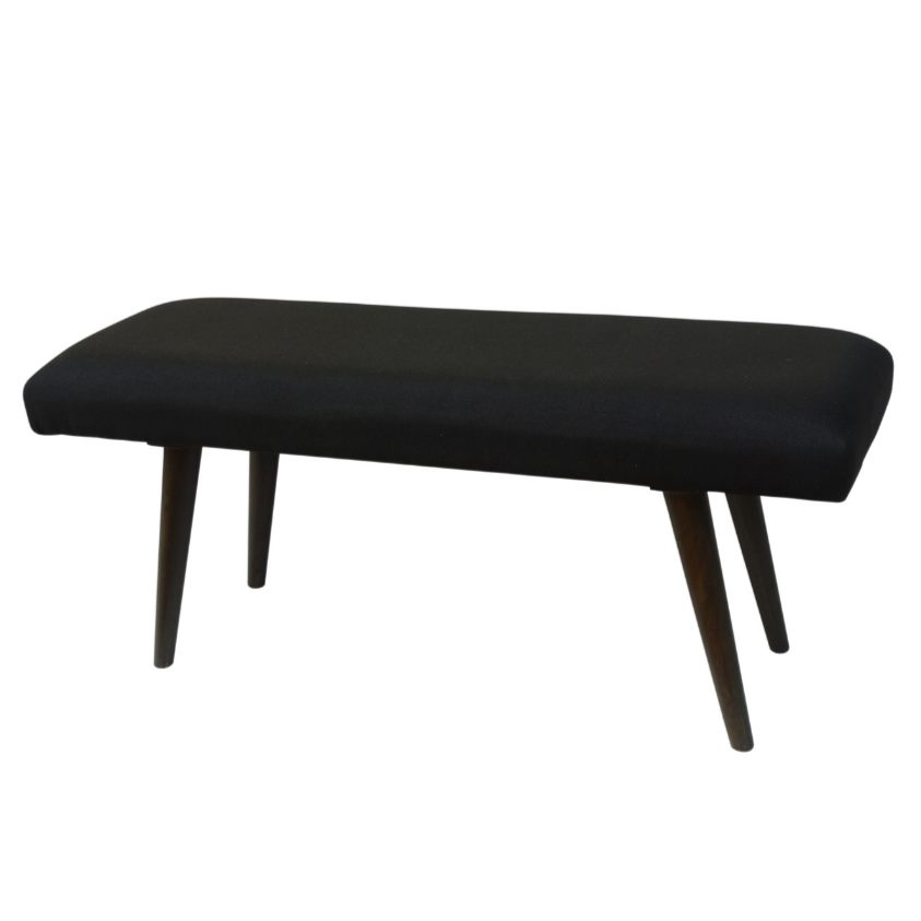 Celeste 2 Seater Charcoal Black Upholstered Bench Seat - 117cm - Fab Habitat , Benches, [product_size],