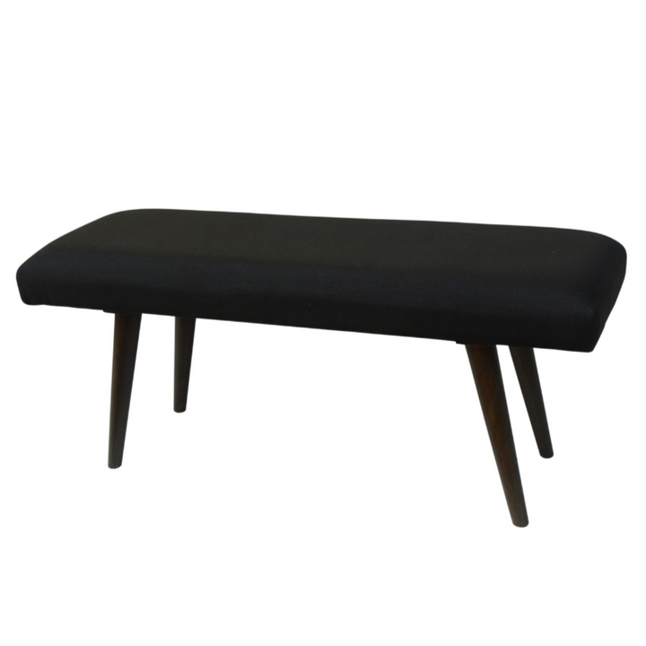 Celeste 2 Seater Charcoal Black Upholstered Bench Seat - 117cm - Fab Habitat , Benches, [product_size],