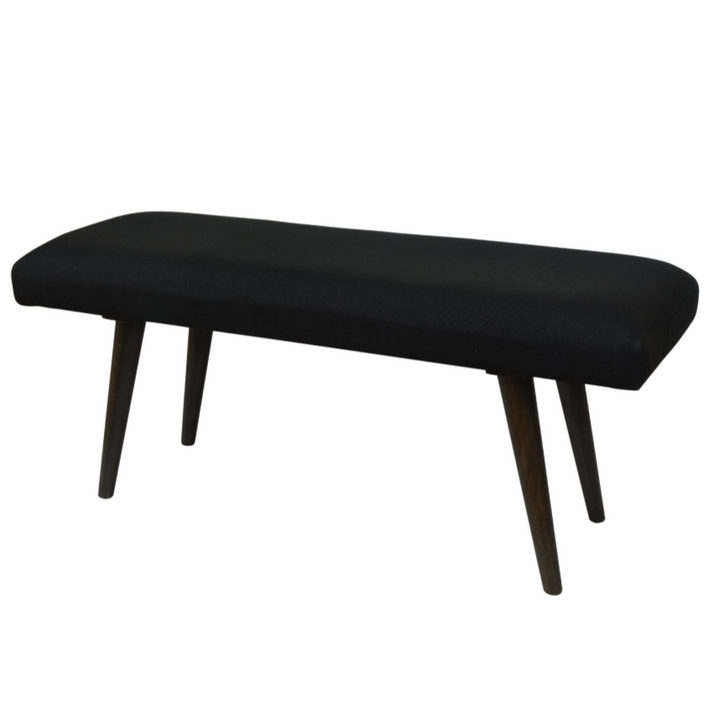 Celeste 2 Seater Charcoal Black Upholstered Bench Seat - 117cm - Fab Habitat , Benches, [product_size],