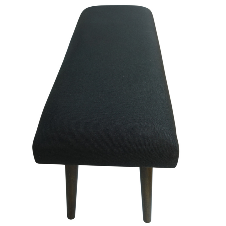 Celeste 2 Seater Charcoal Black Upholstered Bench Seat - 117cm - Fab Habitat , Benches, [product_size],