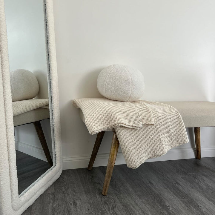 Celeste Beige Cushioned Bedroom Bench - 117 Cm - Fab Habitat , Benches, [product_size],