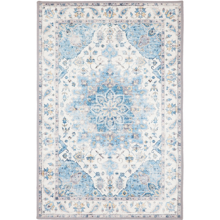 Conrad Blue Traditional Distressed Non Slip Area Rug - Fab Habitat , Non Slip Rugs, [product_size],