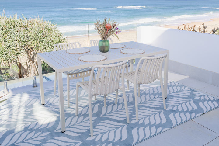 Dibang Aqua Light Green and Cream Indoor Outdoor Rug