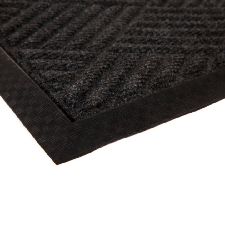 Ellora Charcoal Black Thin Polypropylene Doormat - Fab Habitat , Doormats, [product_size],
