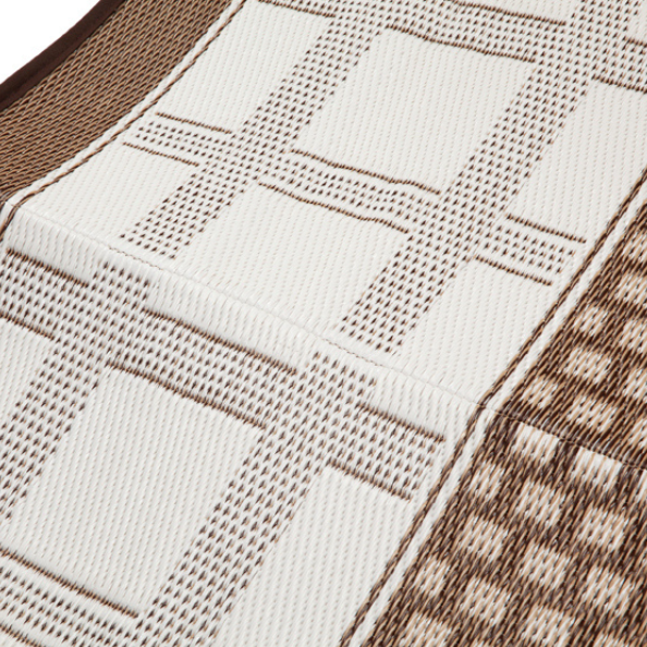 Europa Chestnut & Walnut Brown Geometric Recycled Plastic Reversible Outdoor Rug - Fab Habitat , Recycled Plastic Rugs & Mats,