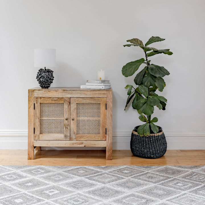Ajni Blue Handmade 31 cm Natural Seagrass Storage Basket and Planter - Fab Habitat , Storage Baskets, [product_size],