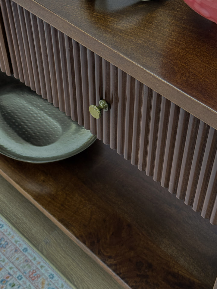 Frazer Walnut Console Table with 3 Drawers - 150cm