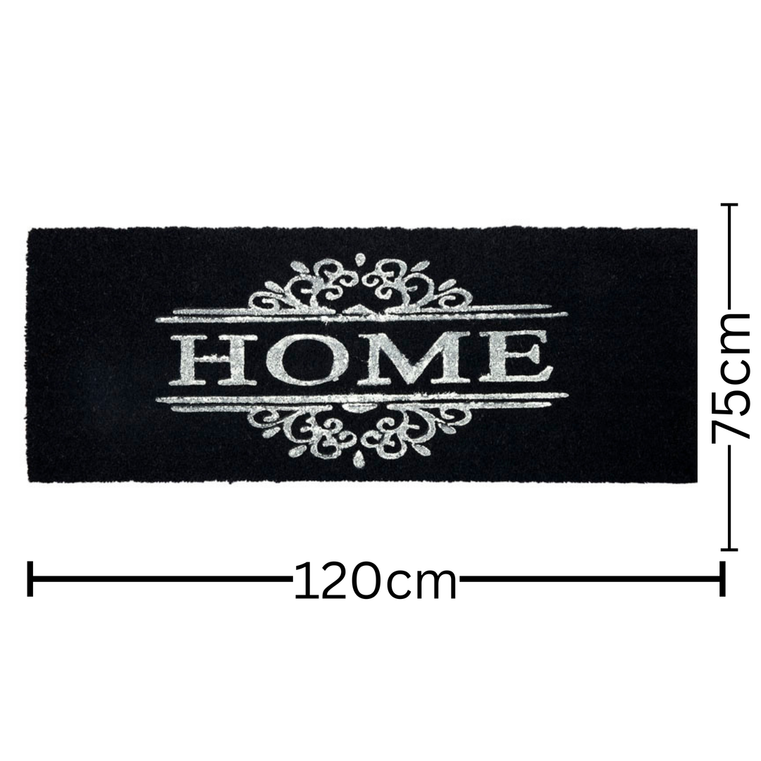 Dark Grey PVC Backed Home Long Front Door Mat