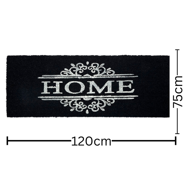 Dark Grey PVC Backed Home Long Front Door Mat
