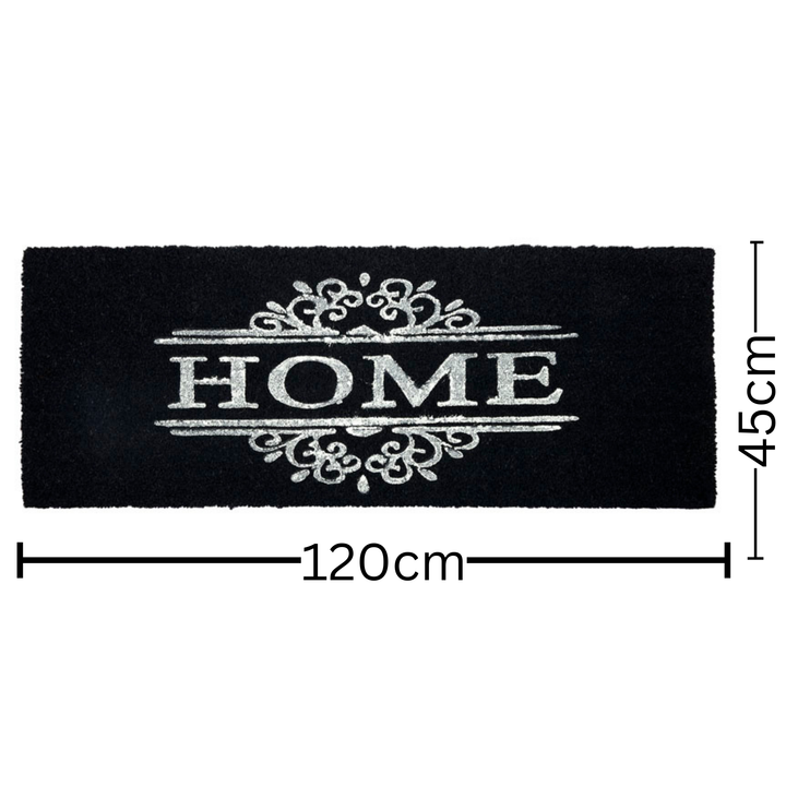 Dark Grey PVC Backed Home Long Front Door Mat
