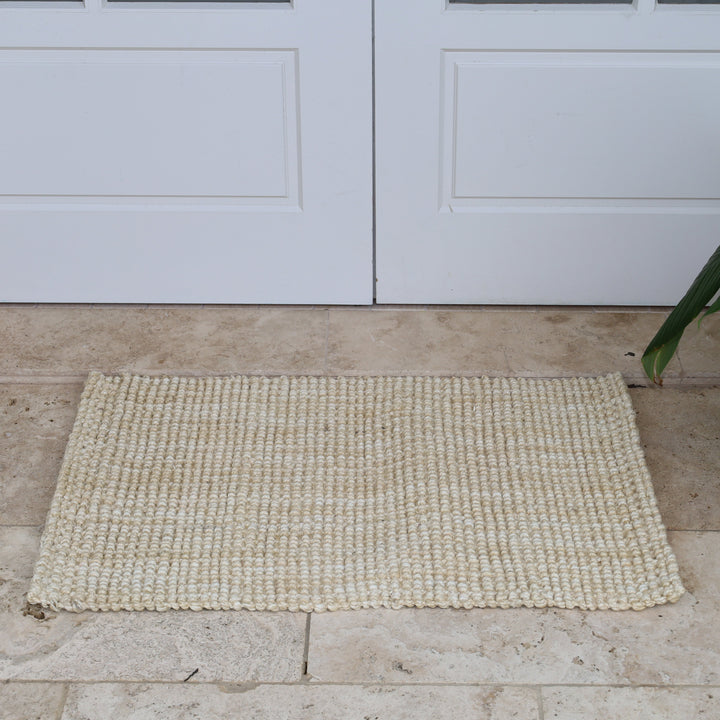 60 cm x 90 cm Indira Bleach Natural Jute Door Mat - Fab Habitat , Doormats, [product_size],