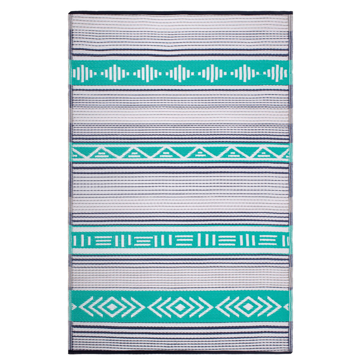 Ibiza Multicoloured Modern Recycled Plastic Reversible Outdoor Rug - Fab Habitat , Recycled Plastic Rugs & Mats, [product_size],