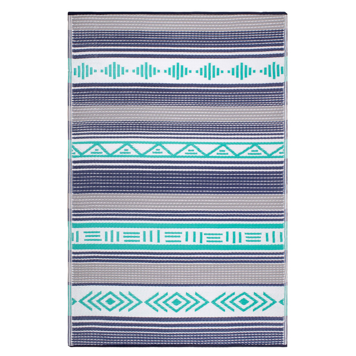 Ibiza Multicoloured Recycled Plastic Reversible Large Outdoor Rug - Fab Habitat , Recycled Plastic Rugs & Mats, [product_size],