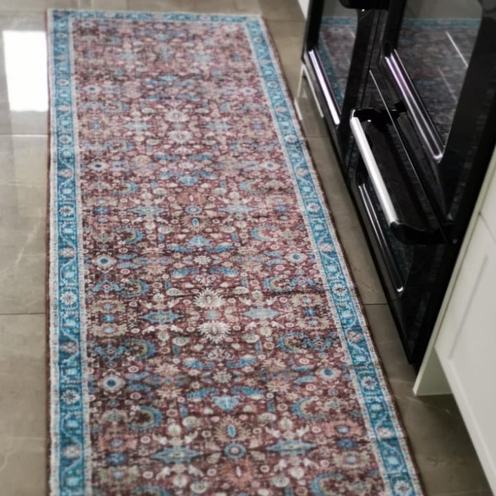 60 Cm X 180 Cm Imna Machine Washable Non Slip Kitchen Mat - Fab Habitat , Machine Washable Kitchen Mats, [product_size],