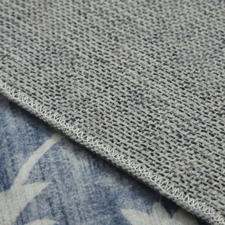 60 Cm X 180 Cm Megan Blue Machine Washable Non Slip Kitchen Mat - Fab Habitat , Machine Washable Kitchen Mats, [product_size],
