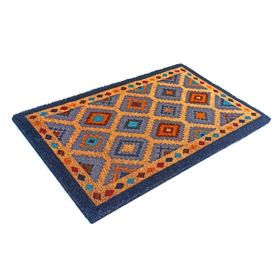 Kilim Multicolour PVC Backed Coir Doormat - Fab Habitat , Doormats, [product_size],