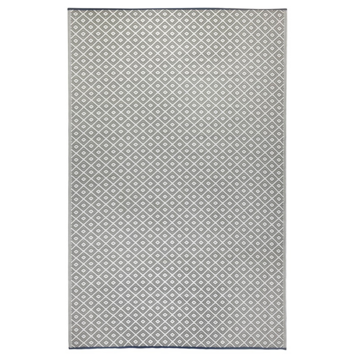 Kimberley Grey and White Diamond Recycled Plastic Outdoor Rug - Fab Habitat , Recycled Plastic Rugs & Mats, [product_size],