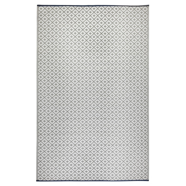 Kimberley Grey and White Diamond Recycled Plastic Large Rug - Fab Habitat , Recycled Plastic Rugs & Mats, [product_size],