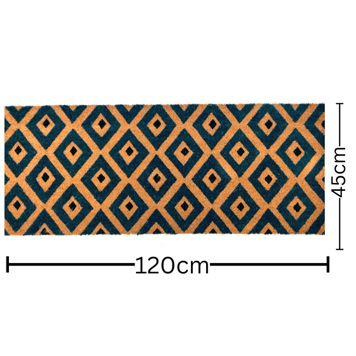 Kimberley Blue Diamond PVC Backed Long Coir Doormat