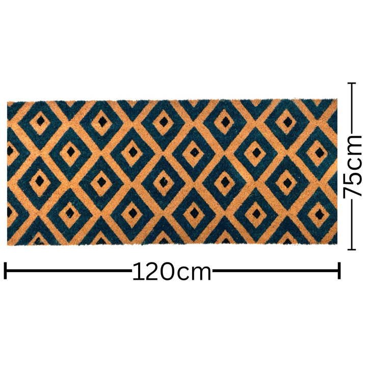 Kimberley Blue Diamond PVC Backed Long Coir Doormat