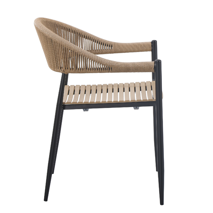 Rear view of Knox dining chair – black wood with woven back – minimalist designer chair – buy online in Australia