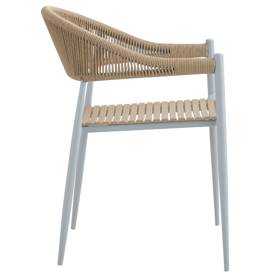 Back detail of Knox chair – white wood frame with cane backrest – beach-inspired dining chair – buy online in Australia