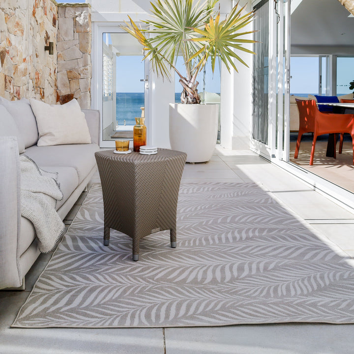 Manad Beige Botanical indoor Outdoor Rug