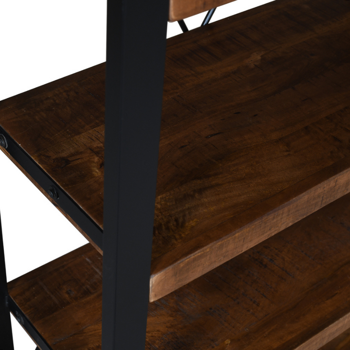 Nova Wooden & Metal Industrial 5 Tier Ladder Bookshelf or Bookcase - Fab Habitat , Bookshelves, [product_size],