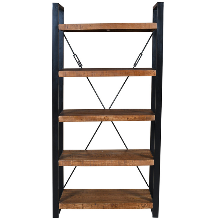 Nova Wooden & Metal Industrial 5 Tier Ladder Bookshelf or Bookcase - Fab Habitat , Bookshelves,