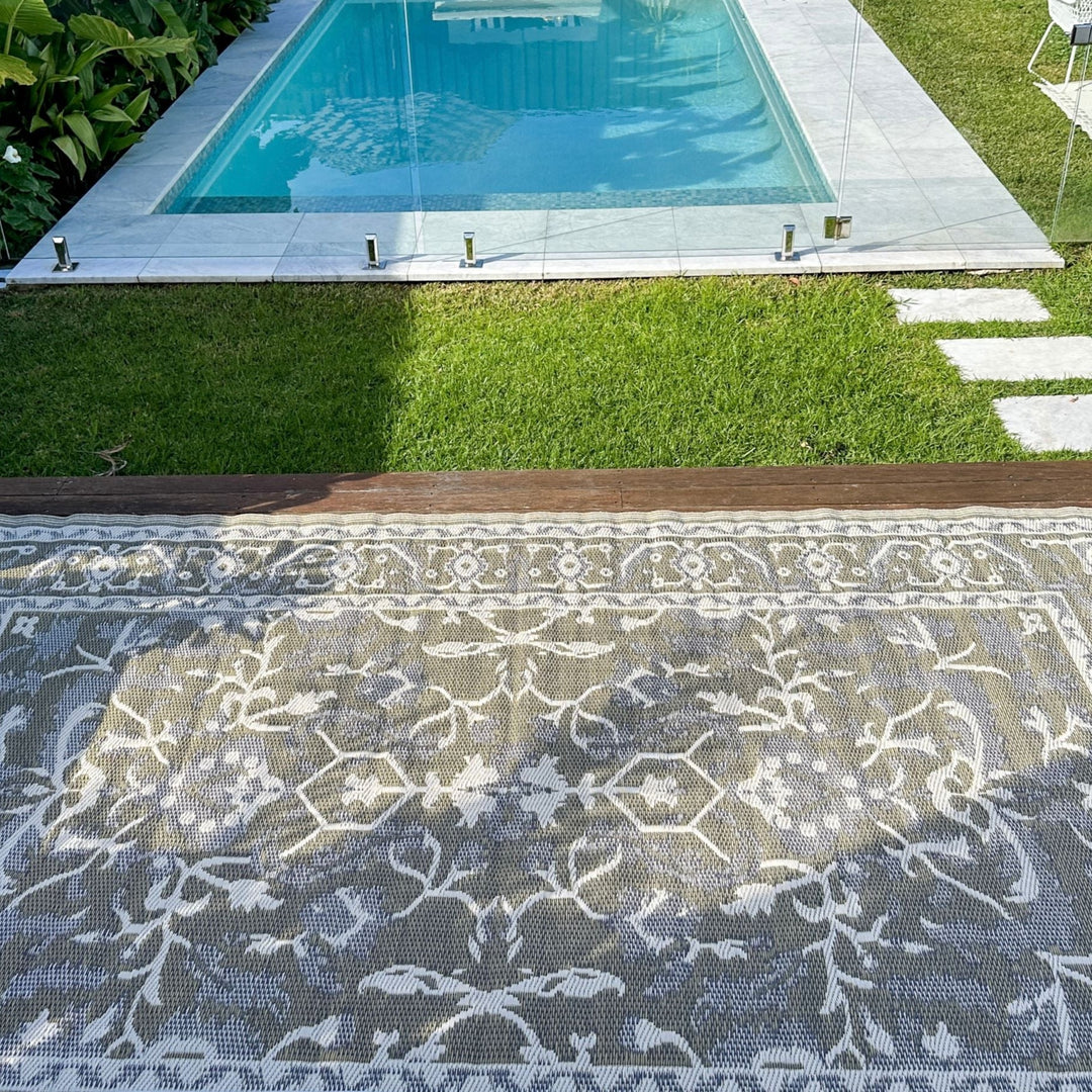Nain Beige Recycled Plastic Outdoor Rug - Fab Habitat , Recycled Plastic Rugs & Mats,