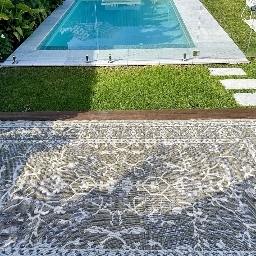 Nain Beige Recycled Plastic Outdoor Rug - Fab Habitat , Recycled Plastic Rugs & Mats,