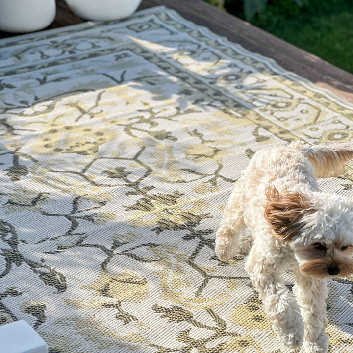 Nain Beige Recycled Plastic Outdoor Rug - Fab Habitat , Recycled Plastic Rugs & Mats,