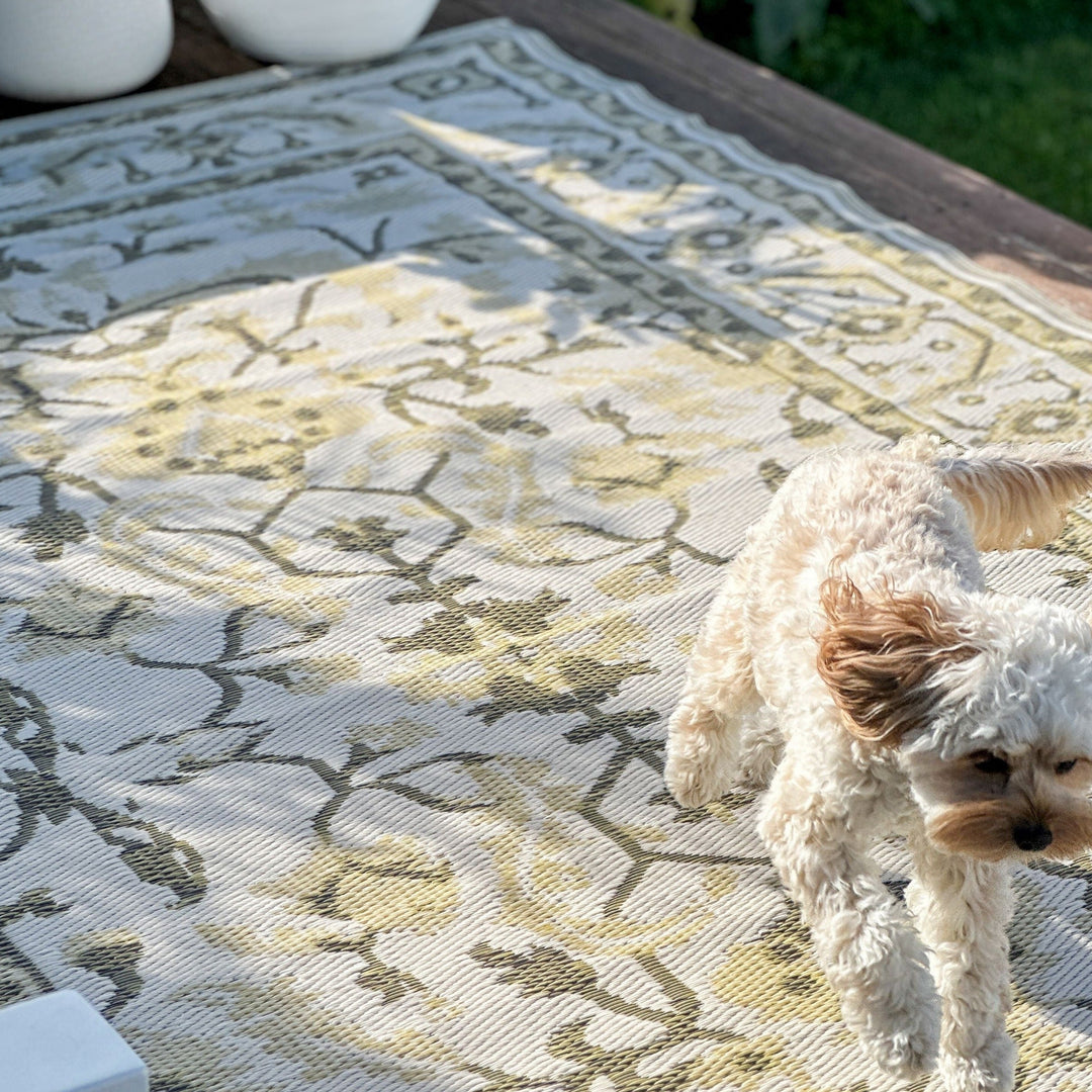 Nain Beige Recycled Plastic Outdoor Rug - Fab Habitat , Recycled Plastic Rugs & Mats,