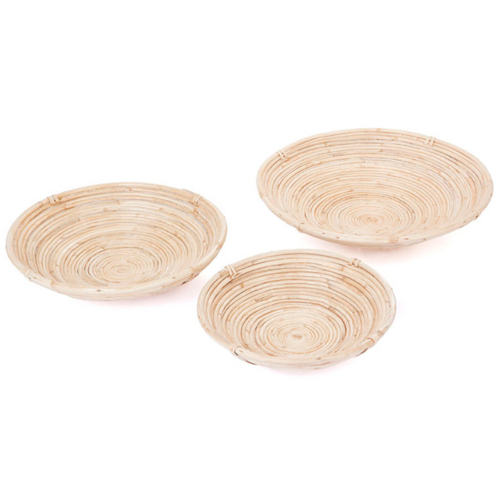 Set Of 3 Naini Handmade Round Decorative Cane Fruit Bowls - Fab Habitat , Decorative Bowls & Accents, [product_size],